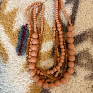 Elegant Peach Beaded Necklace